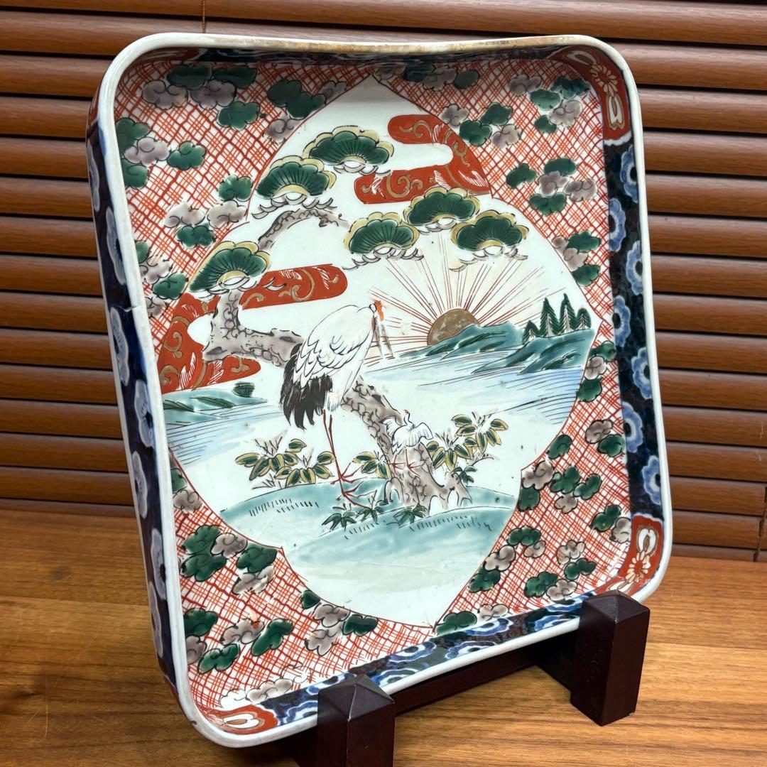 江戸時代 古伊万里 鍋島 赤絵 皿