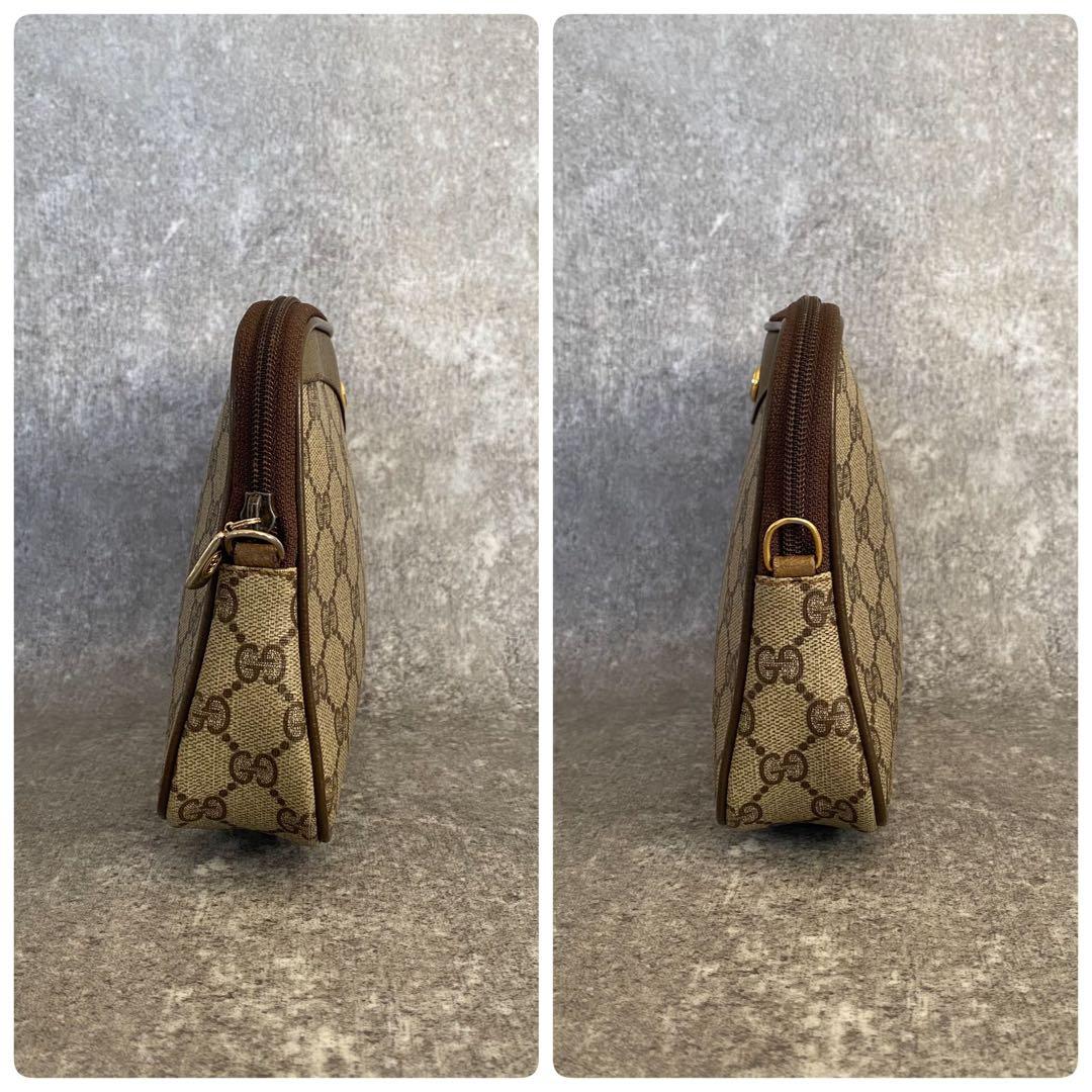 GUCCI ショルダー バッグ　GGスプリーム　インターロッキング　レザー