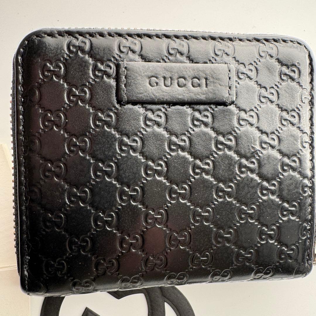 【美品】 20 GUCCI グッチ マイクロ シマ 2つ折り 財布