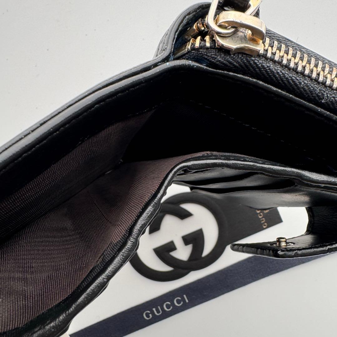 【美品】 20 GUCCI グッチ マイクロ シマ 2つ折り 財布