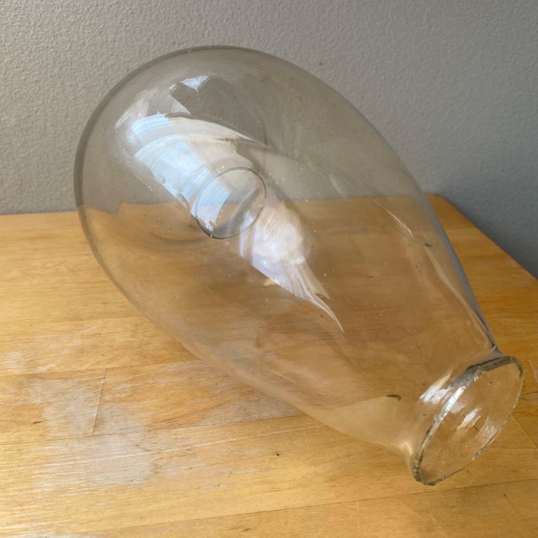 アンティーク ガラス もんどり 魚取 古い硝子 レトロ瓶 魚取り 吹き