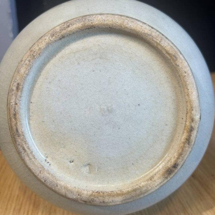 S8012 中国古美術 古保万里染付 一輪押し 花瓶 花器 中国古玩