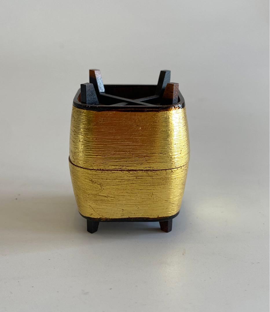 こじま様専用黒柿糸巻型香合 中村宗悦作 茶道具