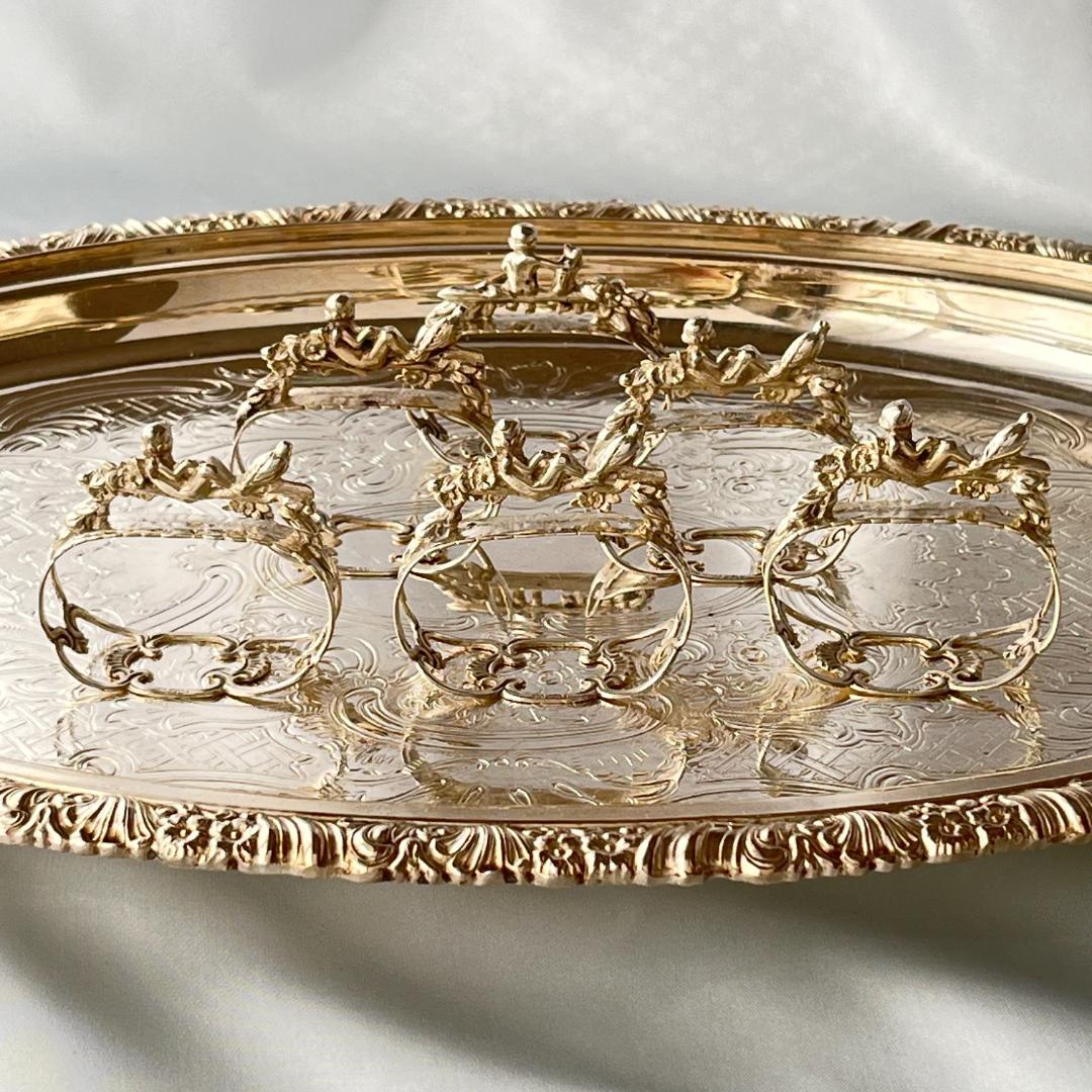 ALBO】 天使と鳥 / 天童とリスのナプキンリング6個【純銀】