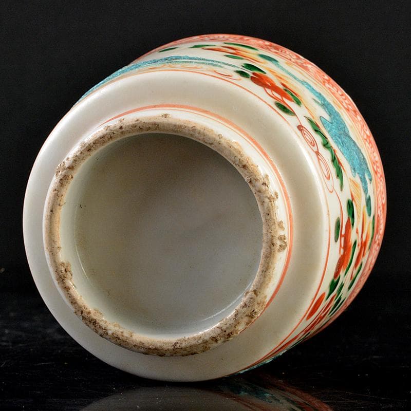 中国呉須赤絵花鳥文香炉火入CR5816