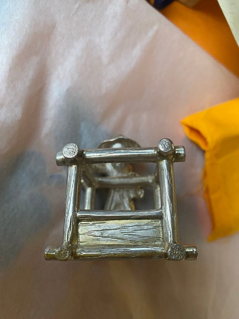 南鐐 一閑人 蓋置 鋳師 金森紹栄氏作 共箱入