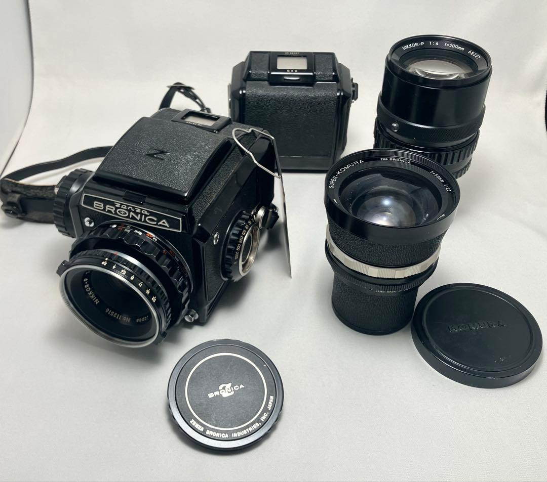 カビ有【ゼンザブロニカ s2 ブラック】+レンズ３本セット カビ有【ゼンザブロニカ s2 ブラック】+レンズ3本セット ブロニカ S2