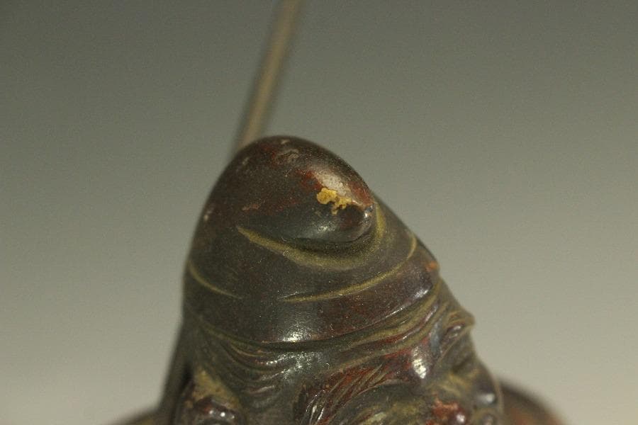 銅製 鯛 乗り 恵比寿 吉祥 縁起物 33cmx16cm 時代物(A193)