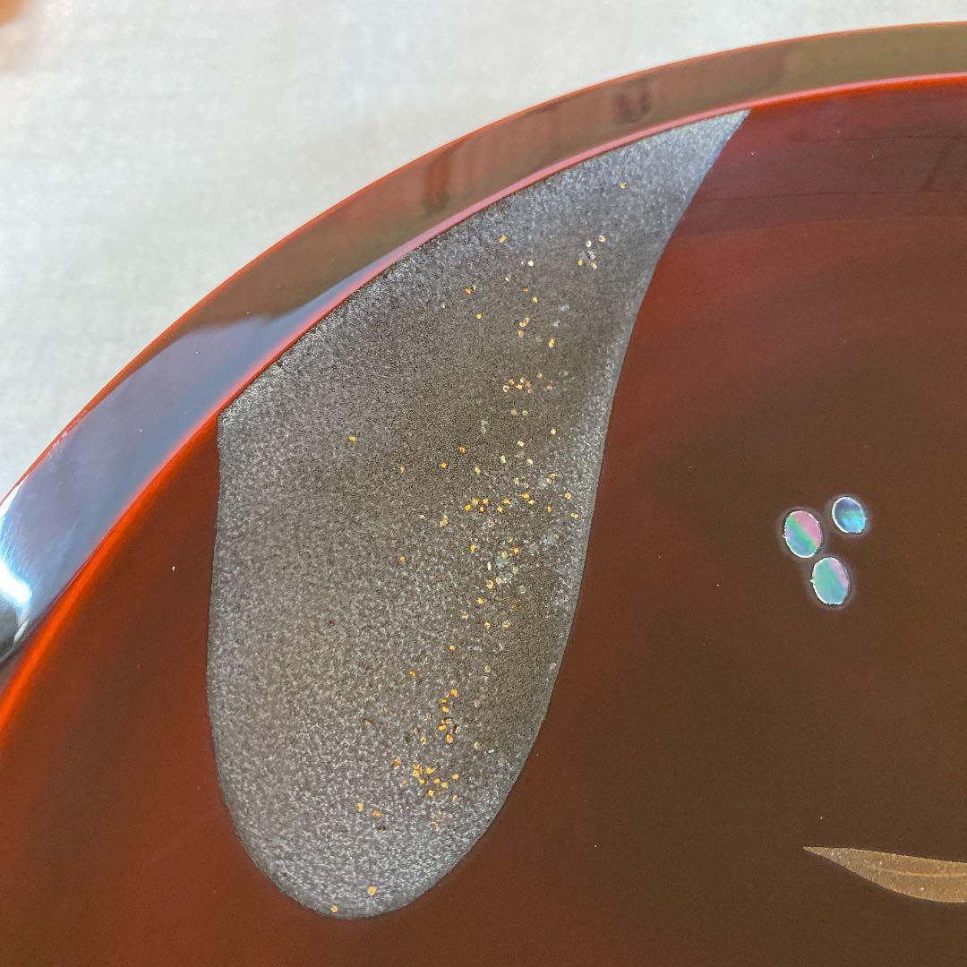 輪島塗　盛器　蒔絵おもだか貝いり　井波唯志作