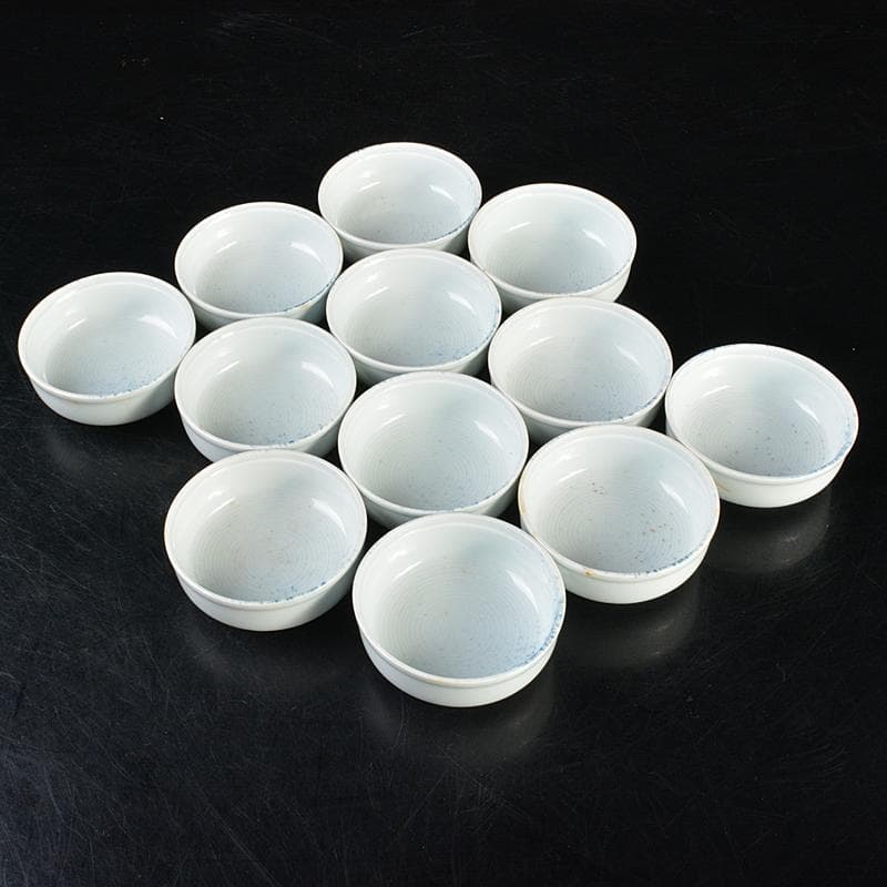 和食器 染付 吹墨文小皿 十二客 書付箱 V R7437