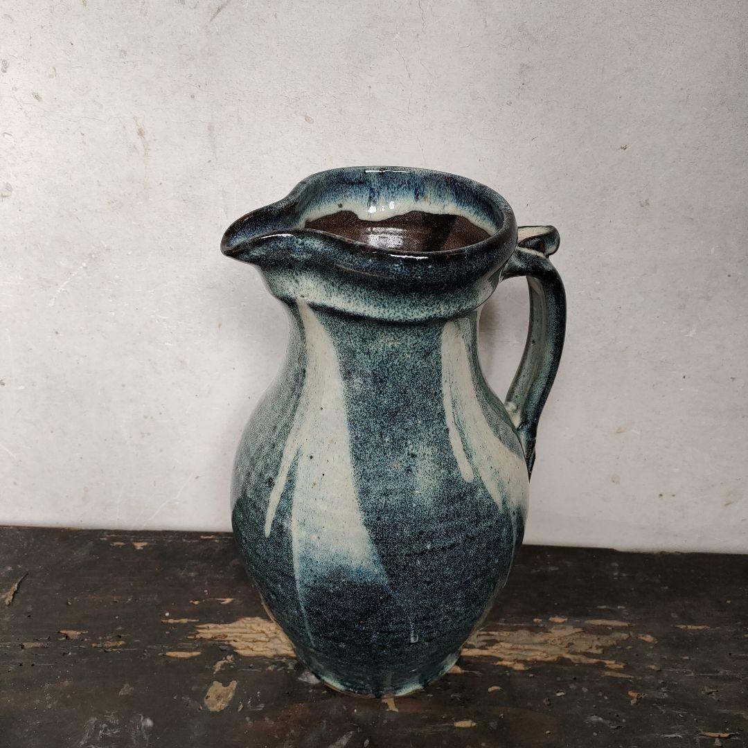 【希少】湯町窯 水差し ピッチャーレアアンティークビンテージ民藝デザイン花瓶器