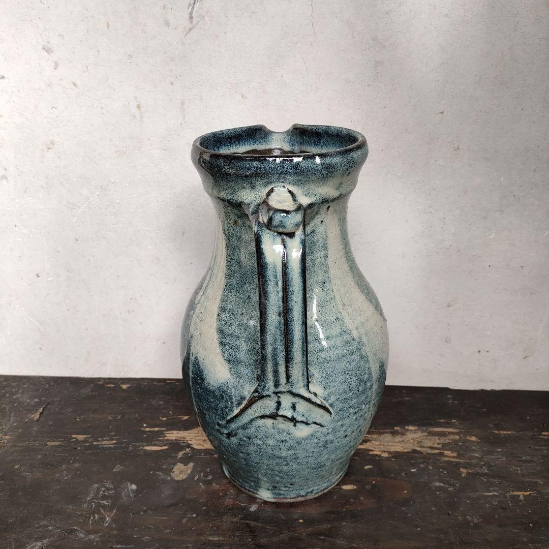 【希少】湯町窯 水差し ピッチャーレアアンティークビンテージ民藝デザイン花瓶器
