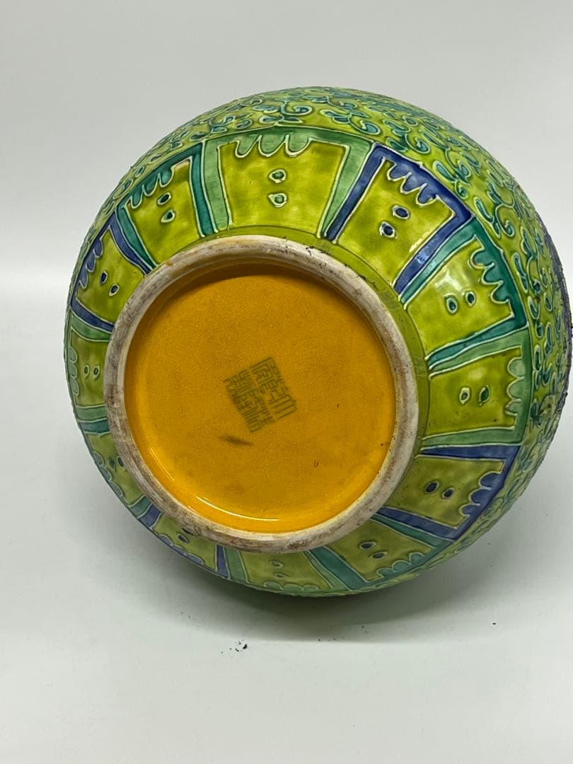 整理品】極上 清時代龍鳳紋花瓶 /西す—43