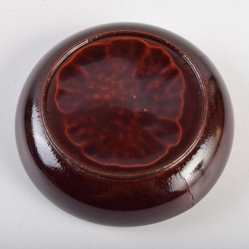 茶道具　塗師　近藤道恵作　織部好写　梅香合　花押有　共箱二重箱　V　R9513