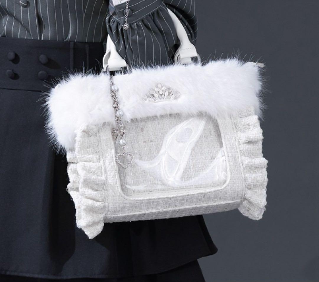 Palelfy ファーツイード姫痛バ オフホワイト パルエルフィー