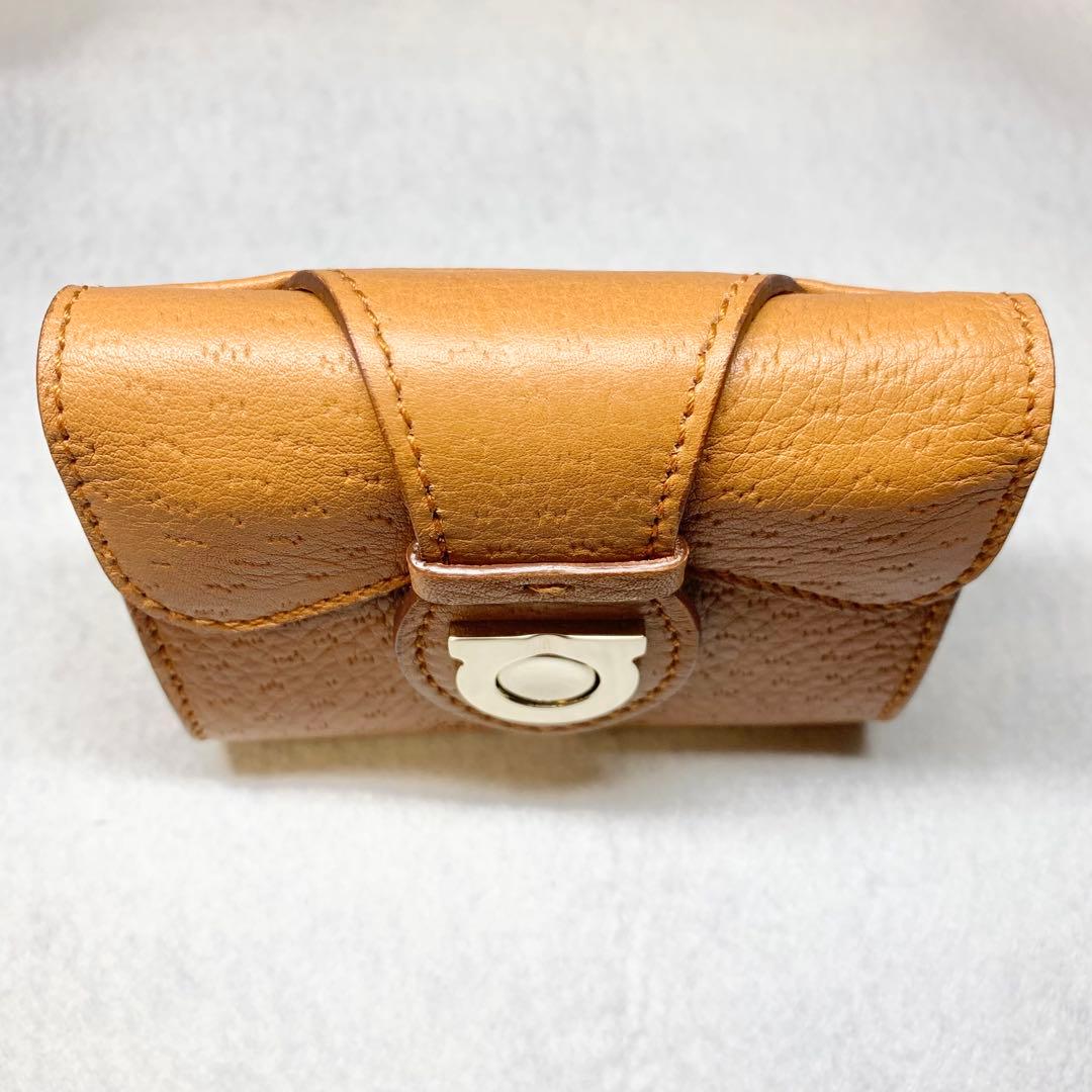 未使用級 サルバトーレフェラガモ ケース ガンチーニ 本革 キーリング 箱