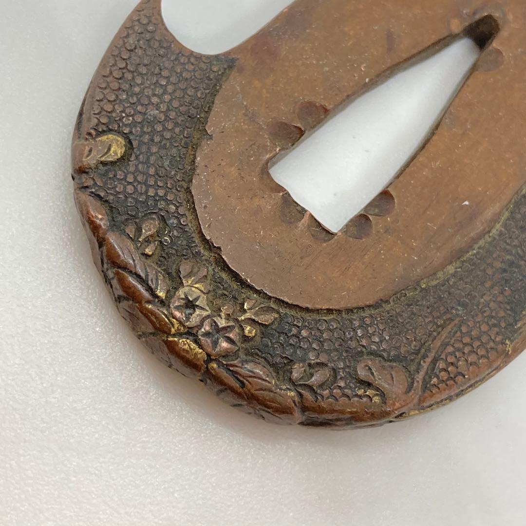 121806 アンティーク金工　刀剣　五三の桐鳳凰　柄　かんざし　帯留めに