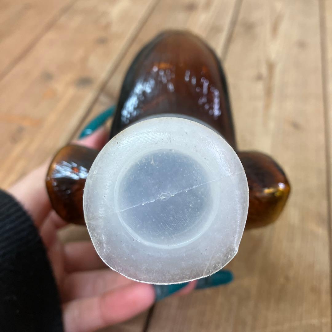 D-4 ヴィンテージ ダックスフント デキャンタ デカンタ アンバーガラス