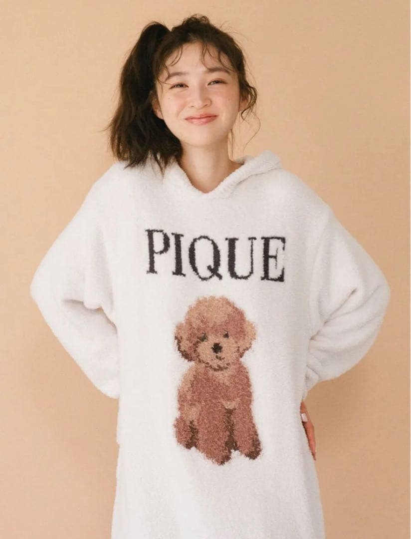 新品タグ付 ジェラートピケ トイプードル JOD ジャガードワンピース 白