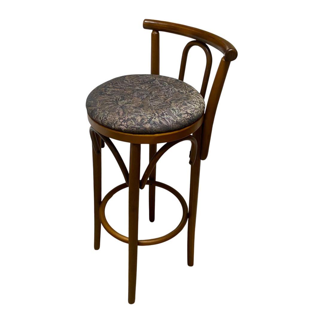 木製 カウンターチェア ハイバースツール 曲木デザイン クッション座面 ①