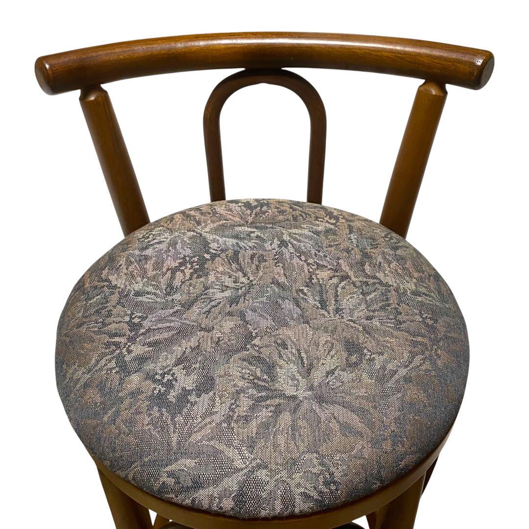 木製 カウンターチェア ハイバースツール 曲木デザイン クッション座面 ①