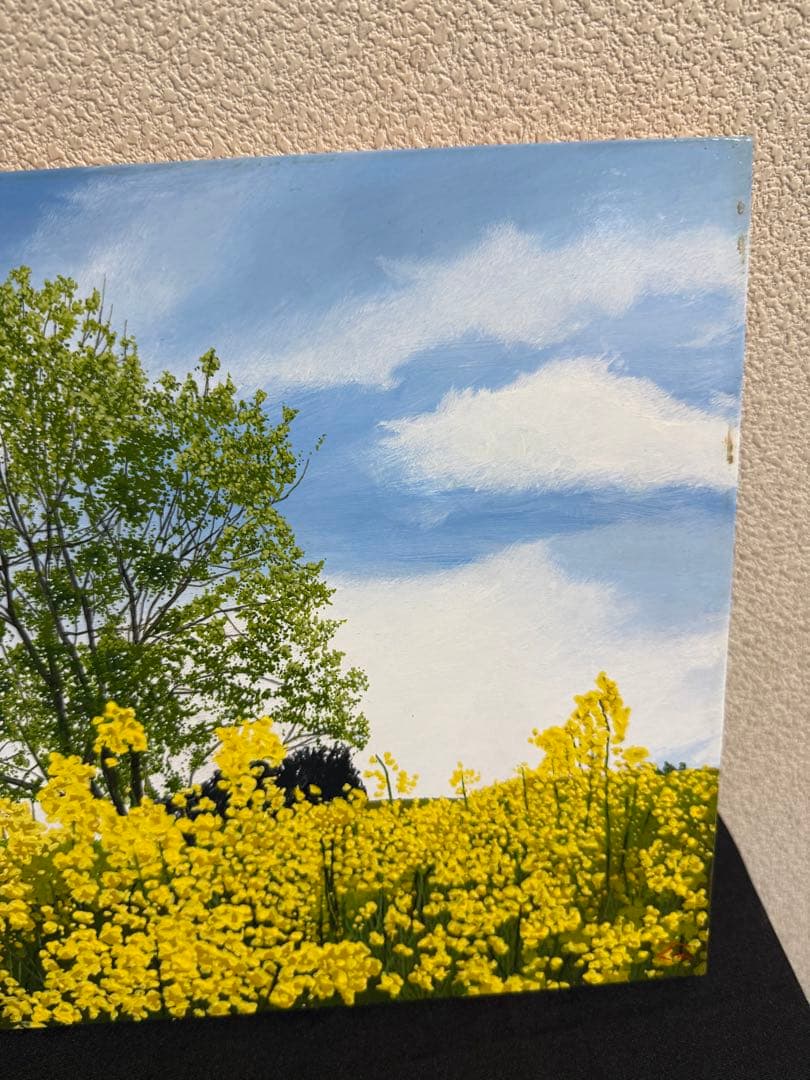 洋画家・百瀬智宏 【花の風】風景画 油彩画 在銘　送料込み