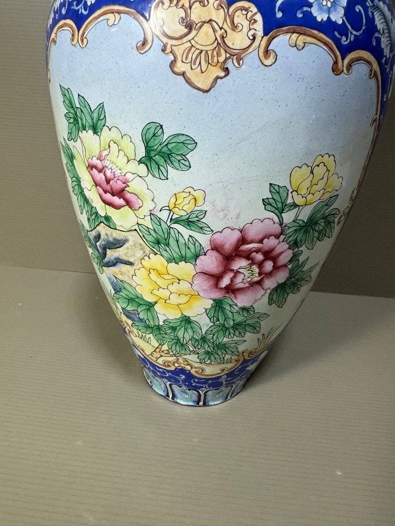 2309 七宝焼　花鳥文　琺瑯　花瓶