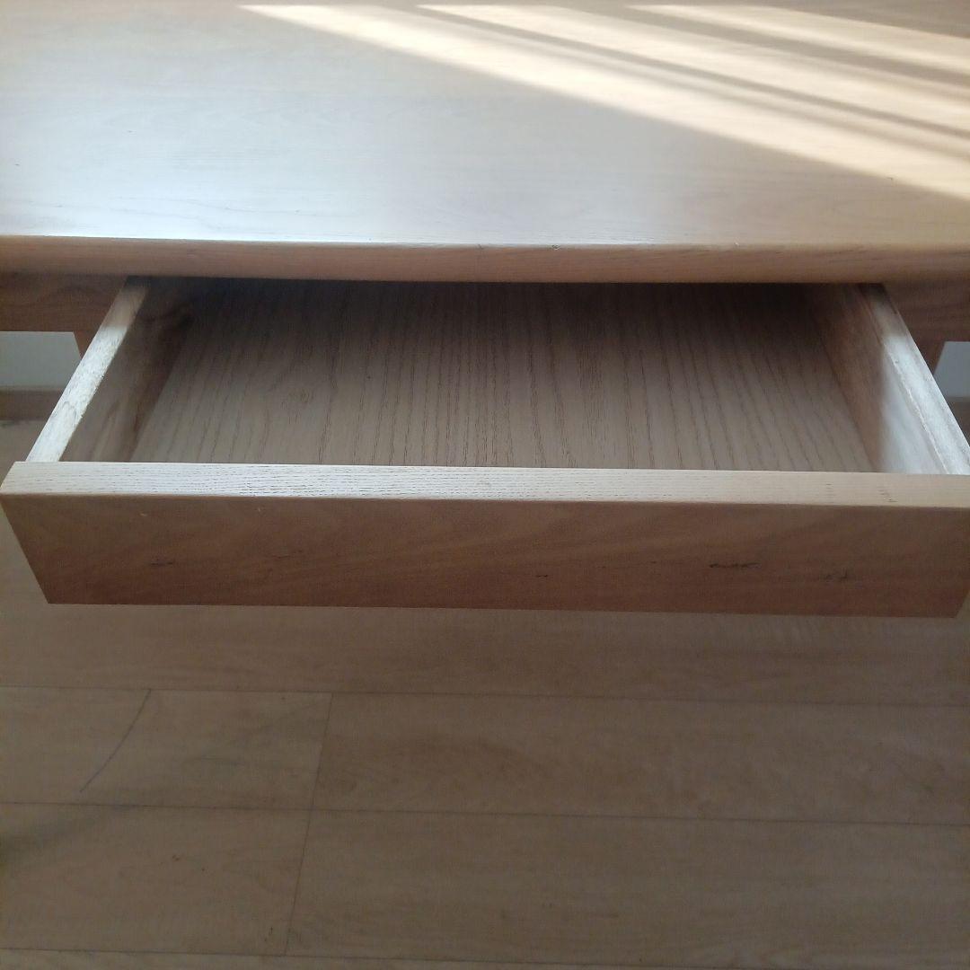 タモ材 ダイニングテーブル 引き出し付き