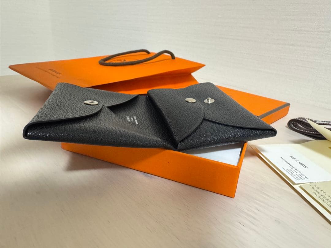 HERMES カルヴィデュオ Calvi Duo シェーブル 黒 B刻印