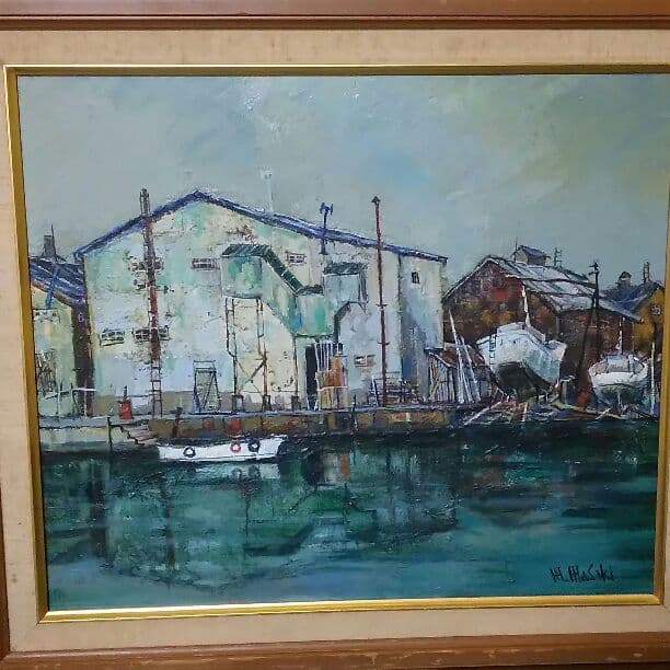釧路港を描いた油絵です。