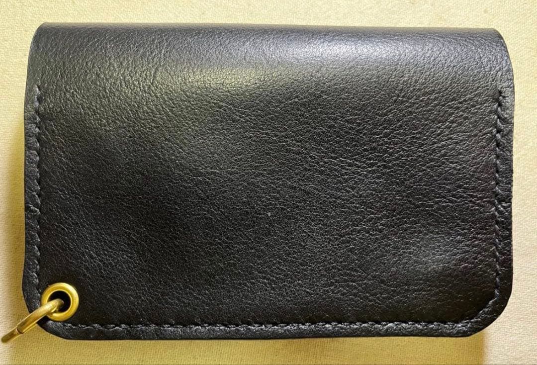 ミドル トラッカーウォレット 三層 ピックポケット無し 姫路レザー ヌメ革