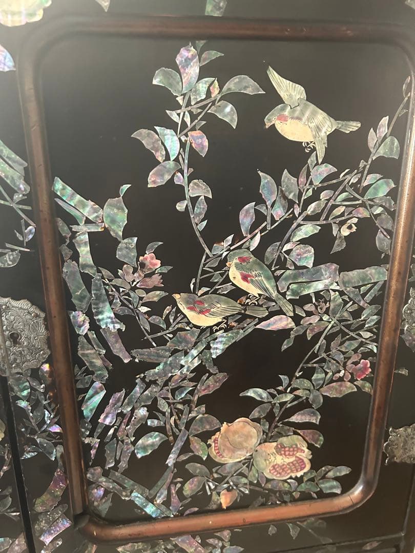 ①螺鈿細工 箪笥 アンティーク 難あり