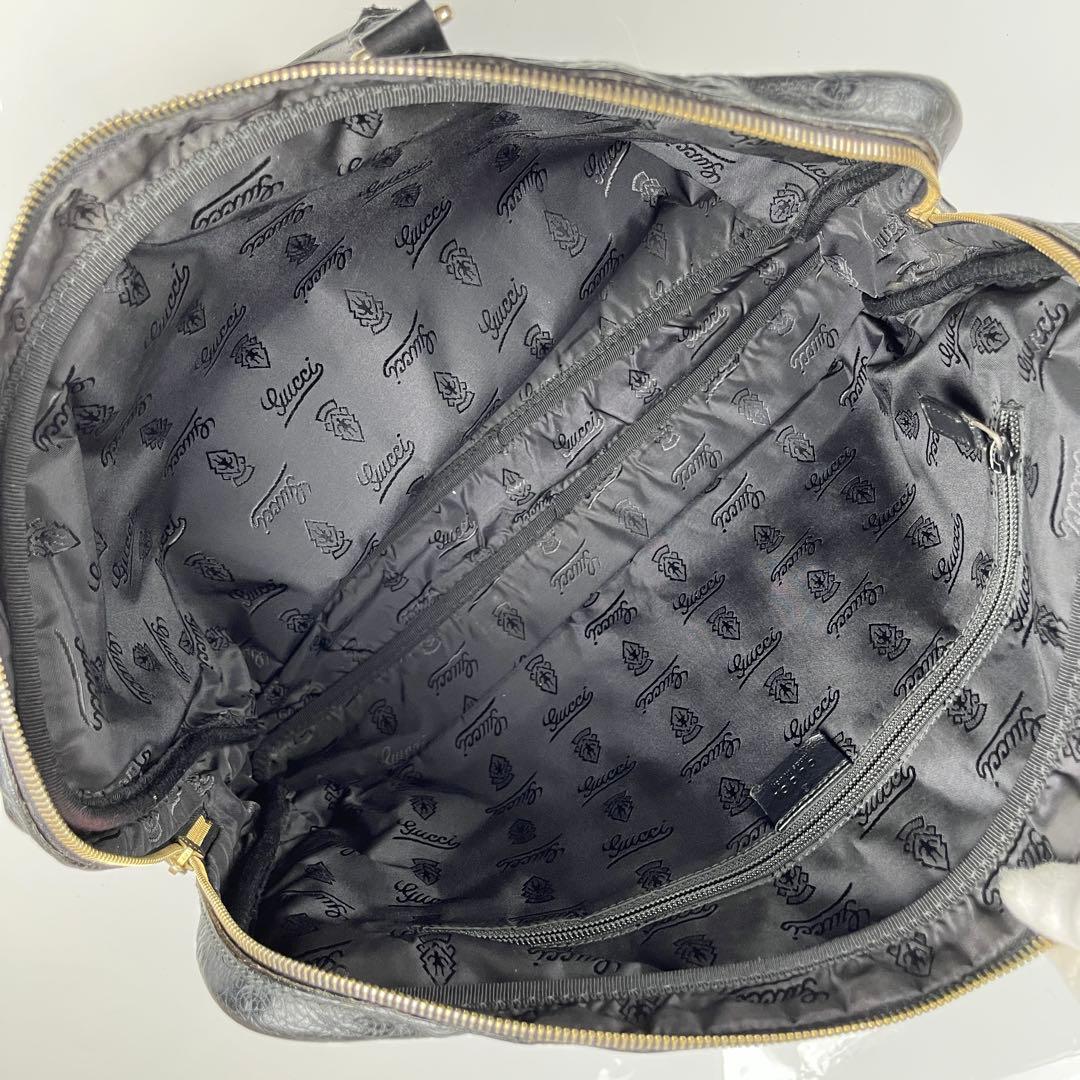 【極美品】GUCCIグッチシマ ビジネスバッグ レザー ブラック シルバー金具