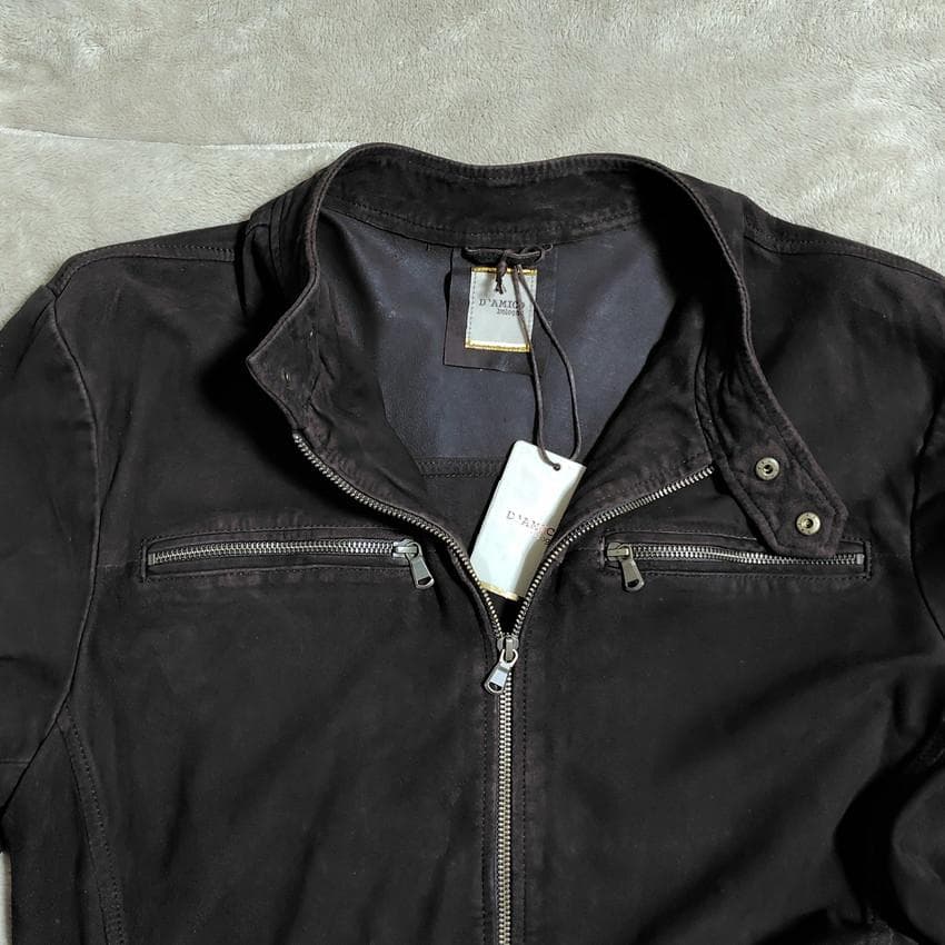 新品 Andrea D´AMICO サイズ54 ダミコ ライダース スエード