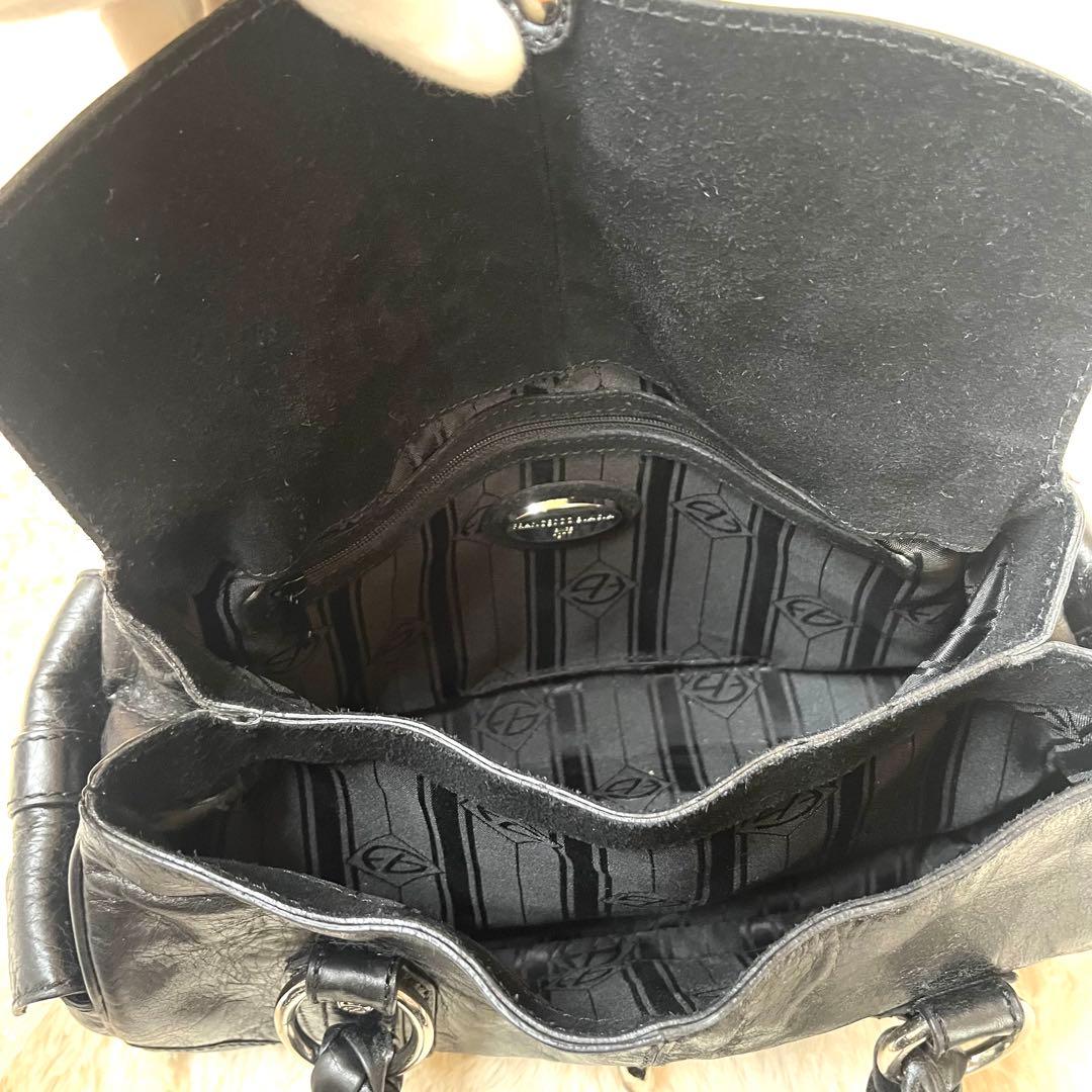 francesco biasia ハンドバッグ レザー 黒 編みこみ y2k