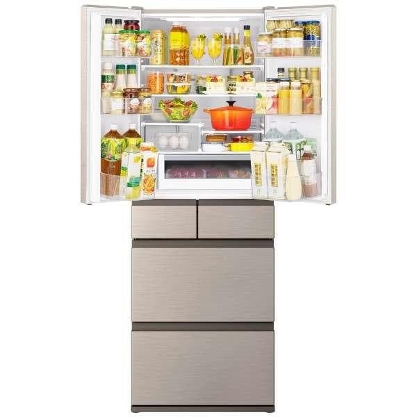 日立 HITACHI 冷蔵庫 R-HWC54T 540L 6ドア ライトゴールド