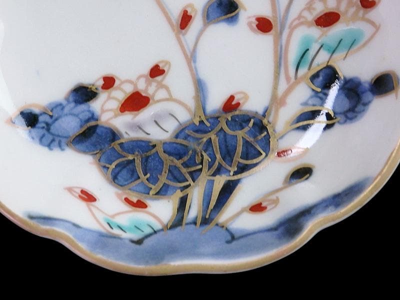 古伊万里 染錦 河骨紋の図 手塩皿 3寸半皿 4枚 D417AS-fbuw - メルカリ