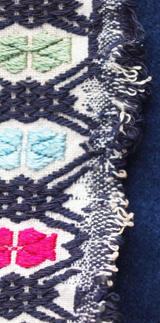 中国貴州省で入手、約300の格子状菱形紋に6花弁紋