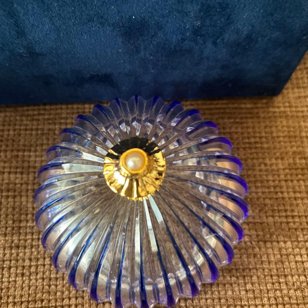 MIKIMOTO 青色ガラス製容器 専用箱付き
