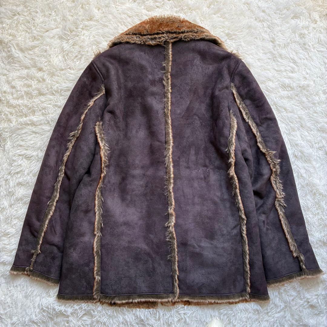 【激レア】ユーピーレノマ ムートンコート ファー 毛皮 極暖 LL 大きいサイズ