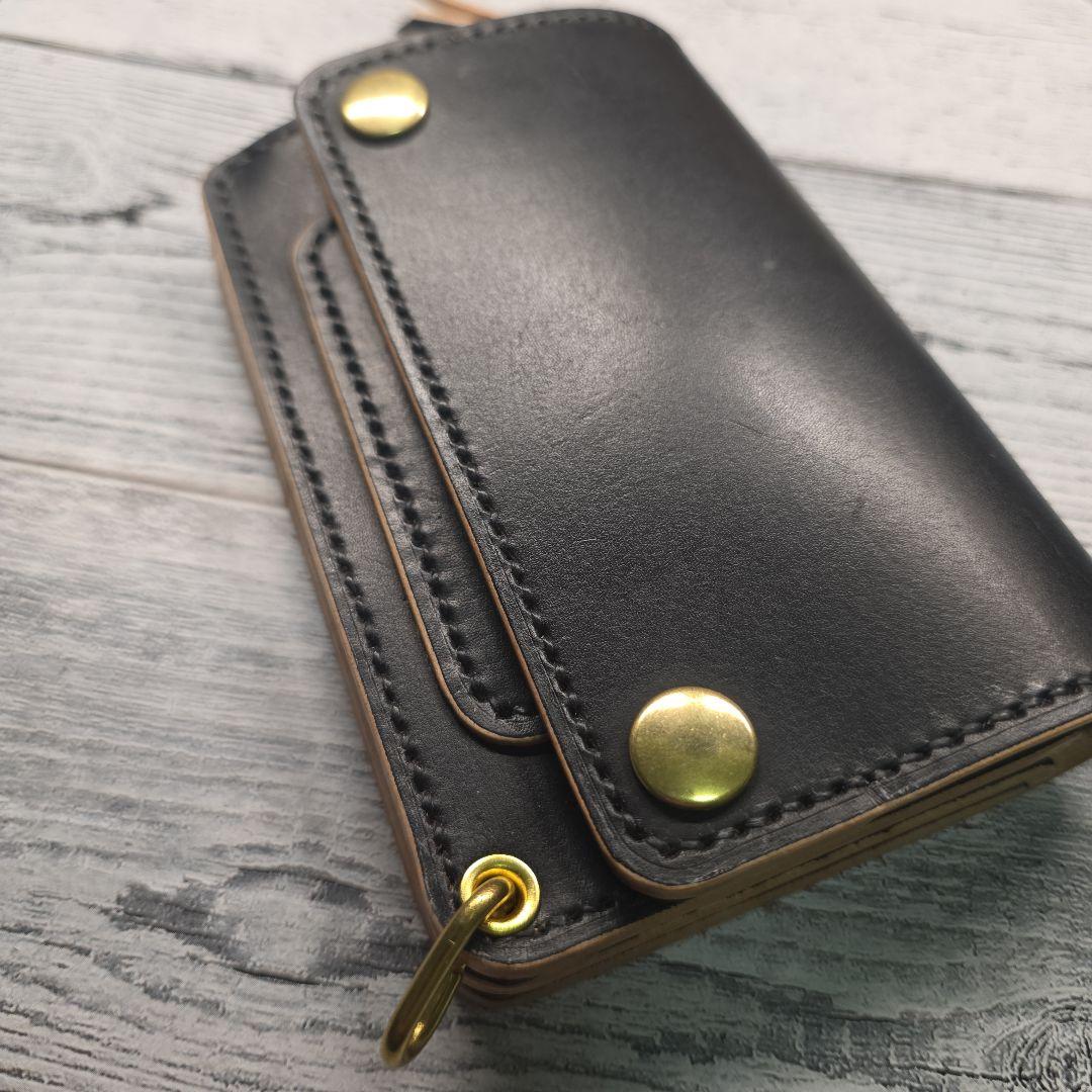 トラッカーウォレット　ミドル【MW茶芯丘染め】3層ver