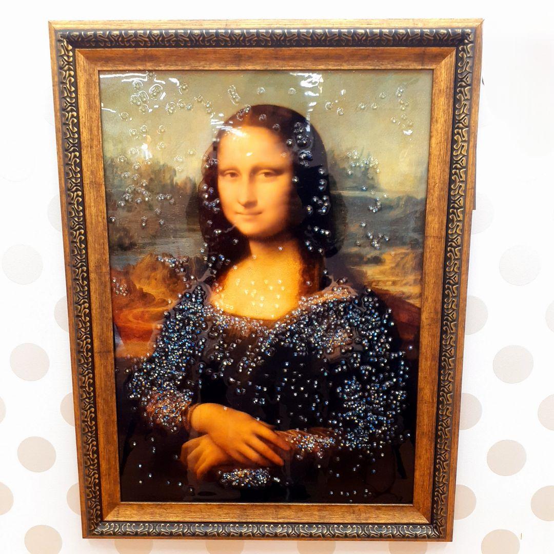 輸入雑貨 天然石 ダヴィンチ作『モナリザ・クリスタルアート』 水晶絵