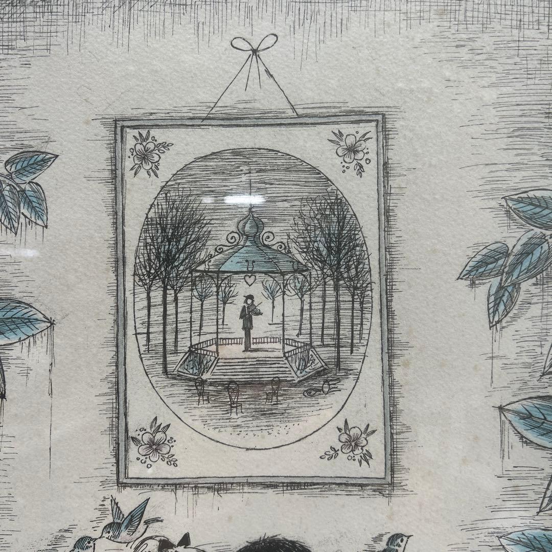 5959 レイモン・ペイネ リトグラフ 『ハートのプレゼント』 美術品