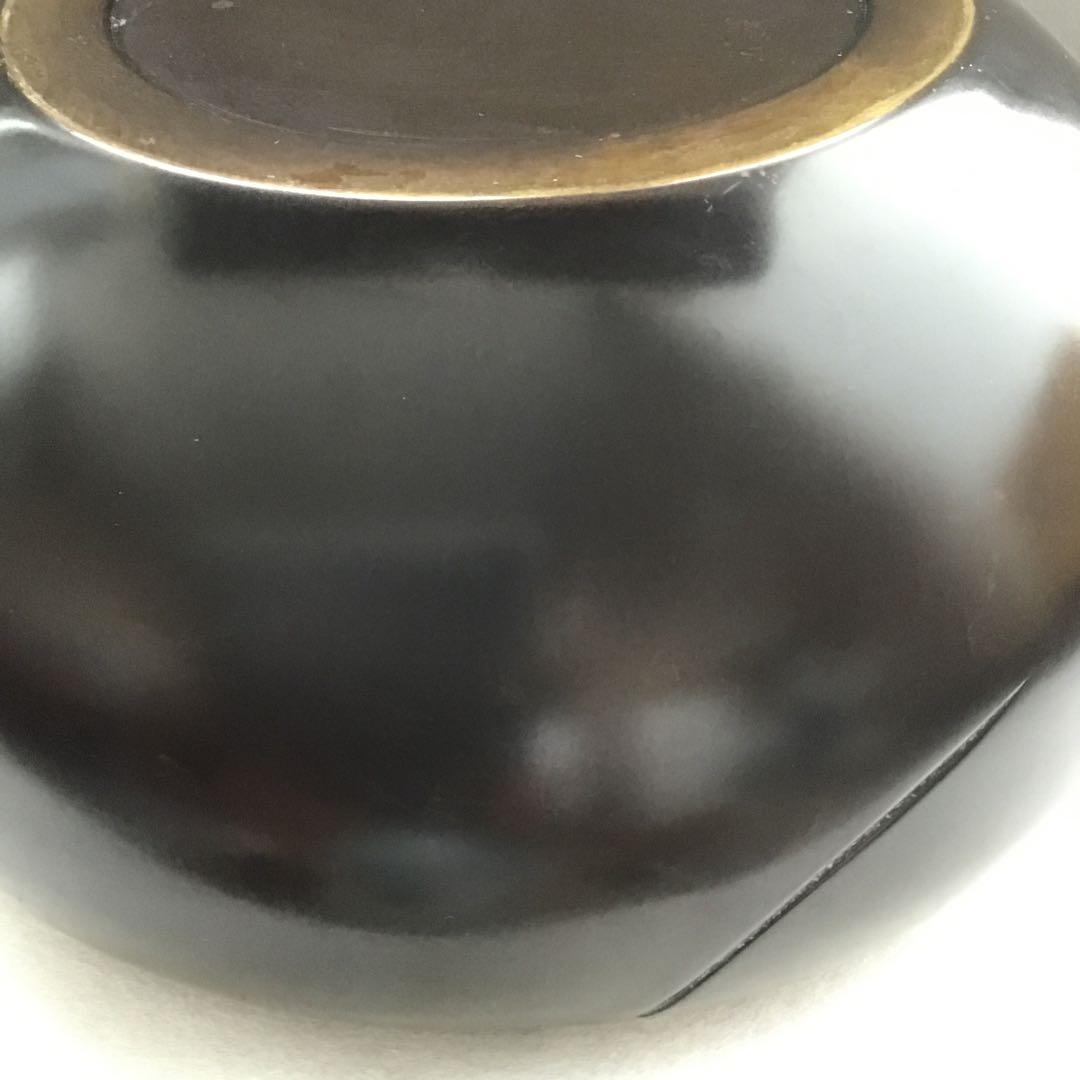 茶道具 水指 捻子梅水指(金属製)塗の蓋付 駒方米山作 共箱 紙箱 S246MS