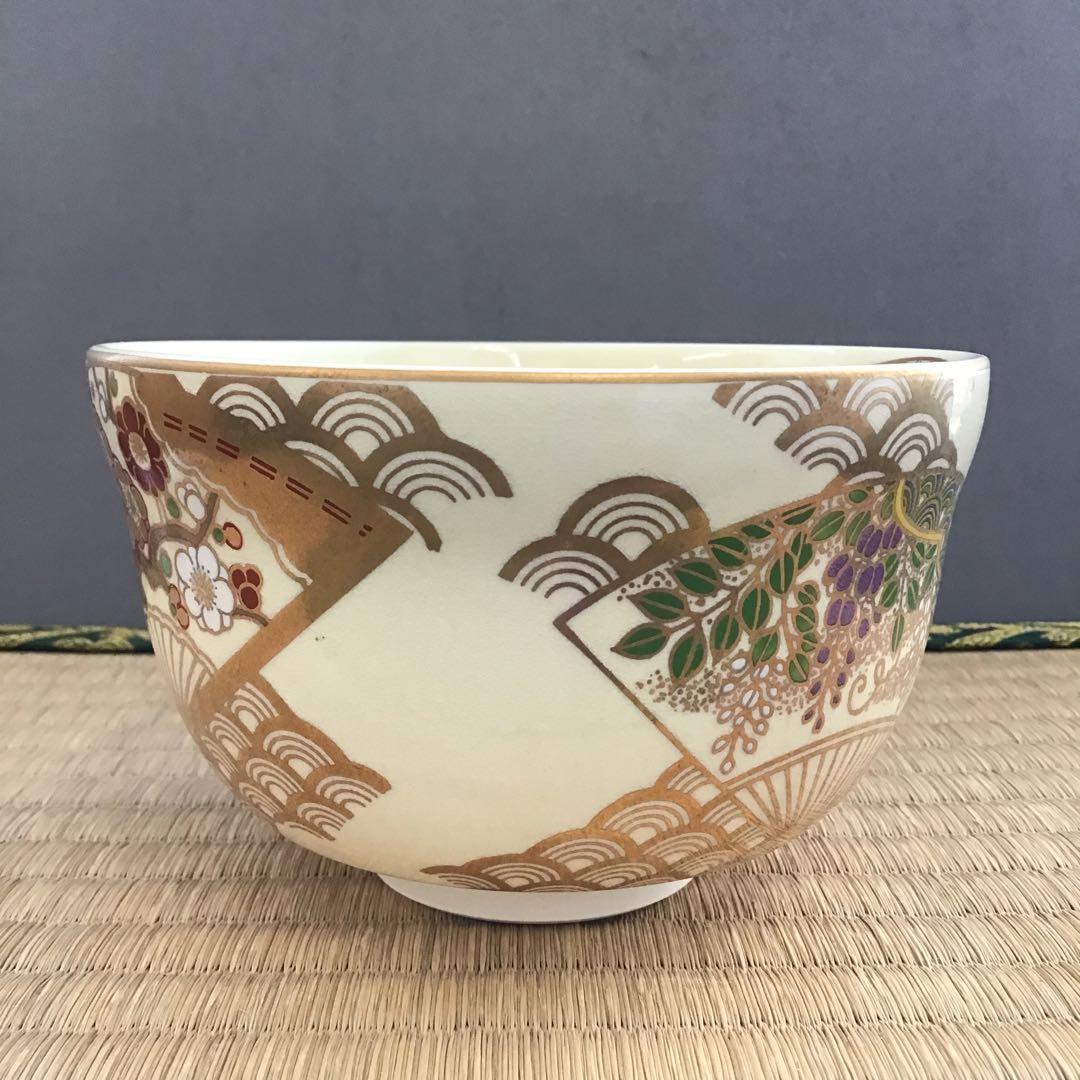 茶道具 抹茶茶碗 絵付茶碗 直径約127ミリ 高さ約77ミリ No.506