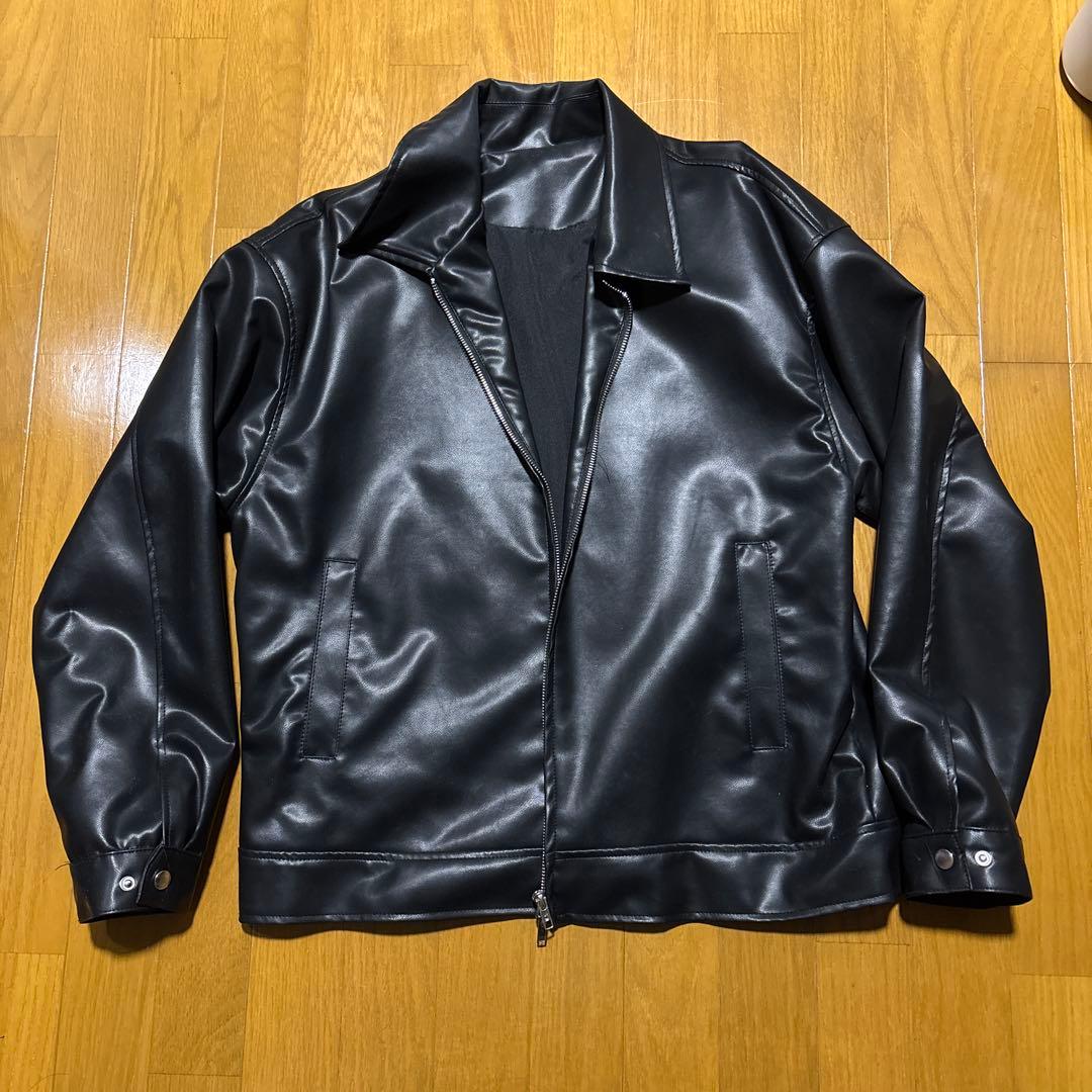 値下げ可能！メンズレディースレザージャケット黒 グランジ y2k opium