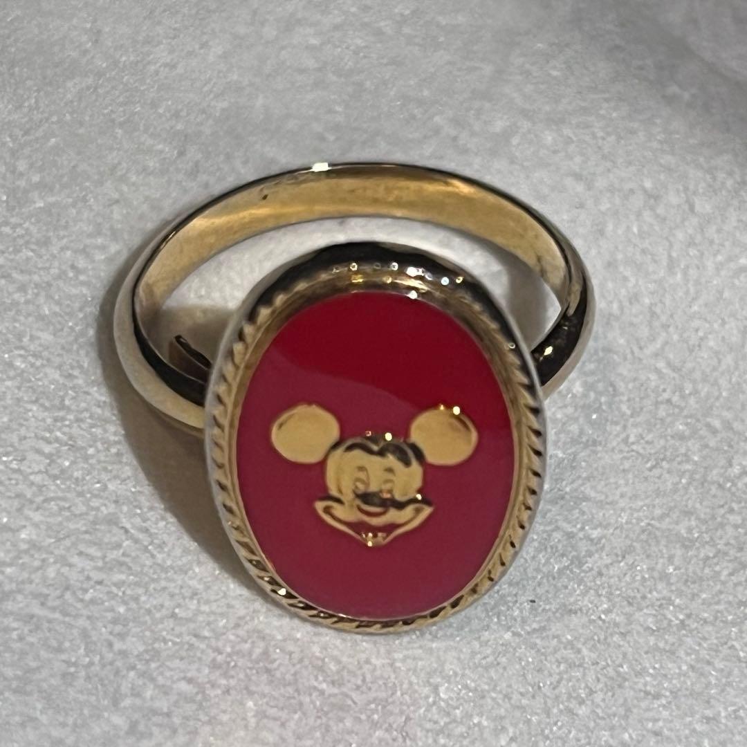 東京ディズニーランド ミッキーマウス 指輪 リング レトロ ヴィンテージ 赤