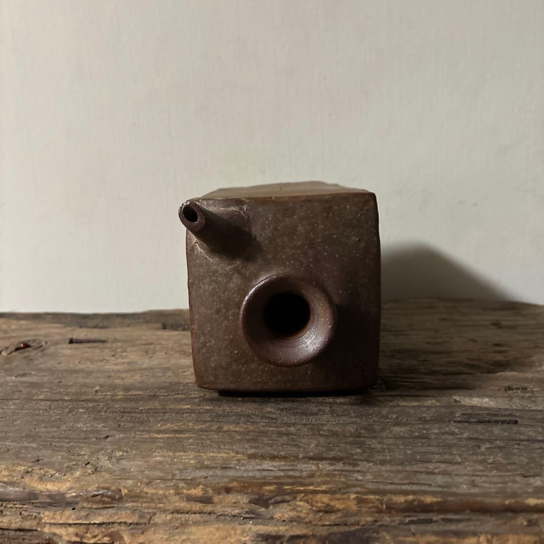 四方型徳利 江戸末期 古備前 酒器 花器 古道具 アンティーク 古民芸 検:李