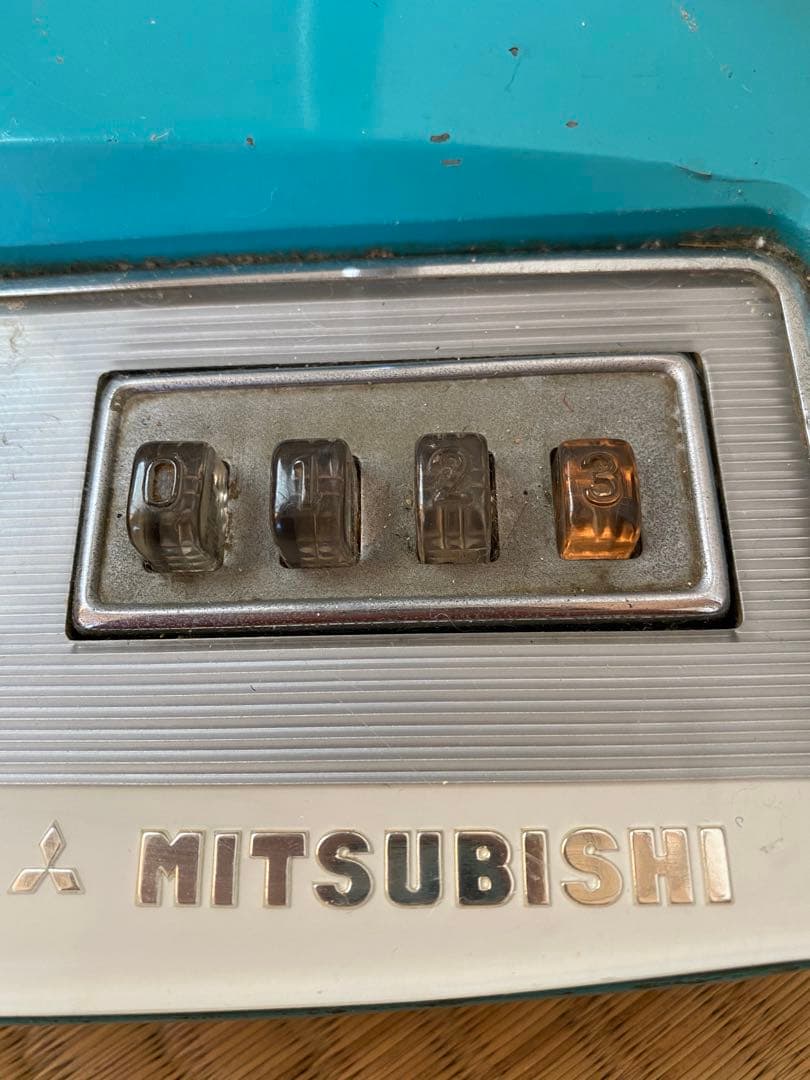 希少_昭和30年代の四角いレトロ扇風機_MITSUBISHI