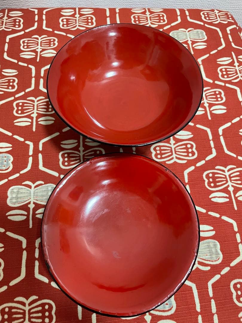 木製漆器　亀　寿　黒漆塗　内側　 朱漆塗　吸い物椀　椀　向付　8客揃い